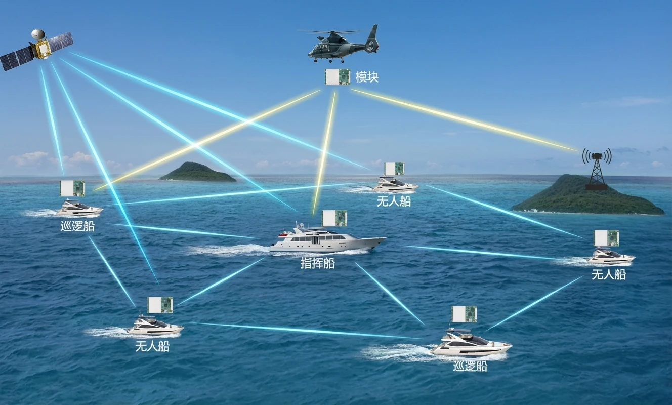 国防信息化空天地海一体化拓扑图